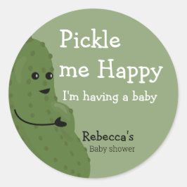 Pickle me Happy baby shower ラウンドシール
