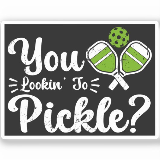 Pickle Pickleball Playerを探おもしろいす シール (正面)