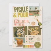 Pickle & Pour レトロピクルボール・バチェラー・パーティ 招待状 (正面)