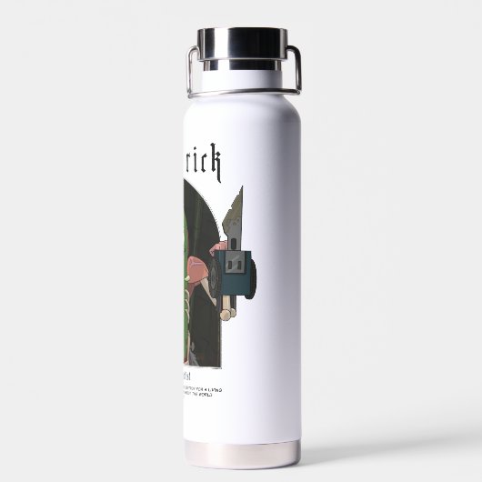 Pickle Rick – 私は科学者の引用文グラフィック ウォーターボトル (背面)