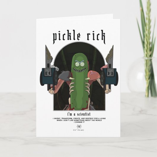 Pickle Rick – 私は科学者の引用文グラフィック カード (正面)