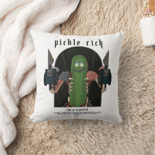 Pickle Rick – 私は科学者の引用文グラフィック クッション