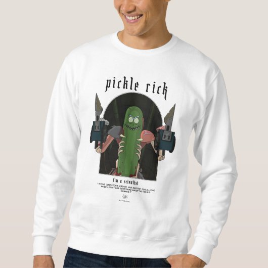 Pickle Rick – 私は科学者の引用文グラフィック スウェットシャツ (正面)