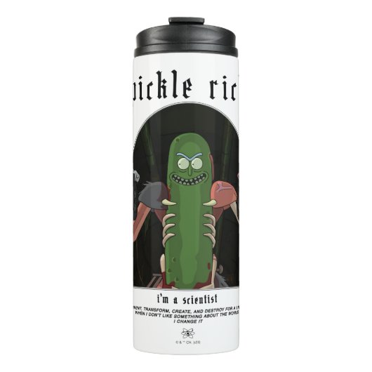 Pickle Rick – 私は科学者の引用文グラフィック タンブラー (正面)