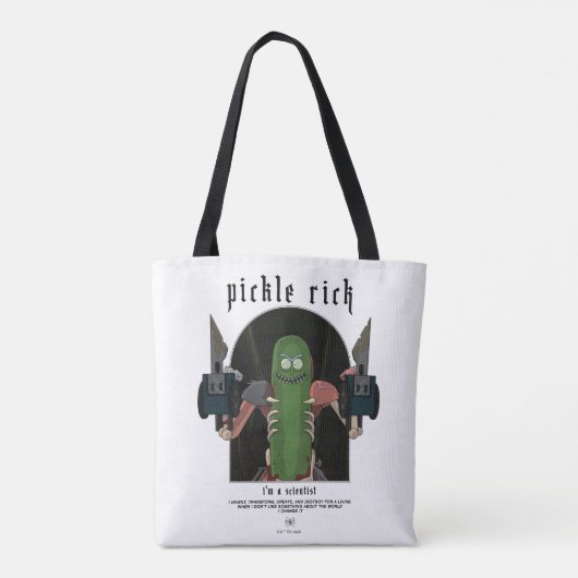 Pickle Rick – 私は科学者の引用文グラフィック トートバッグ (裏面)