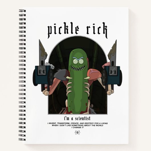 Pickle Rick – 私は科学者の引用文グラフィック ノートブック (正面)