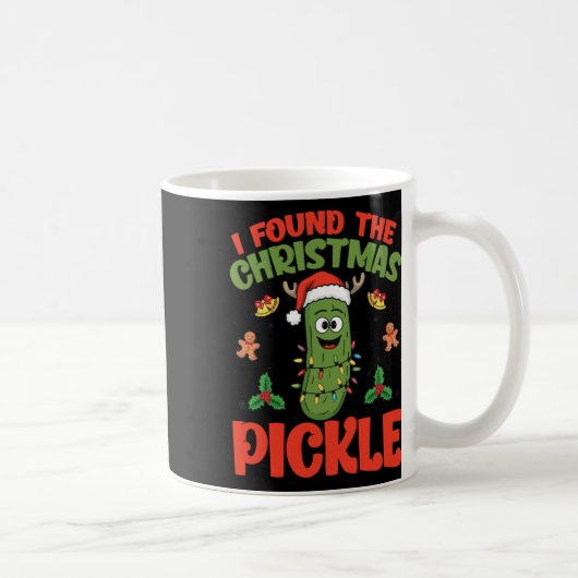Pickle Santa Hatクリスマスライト – 私はクリスマスを見つけた コーヒーマグカップ (右)