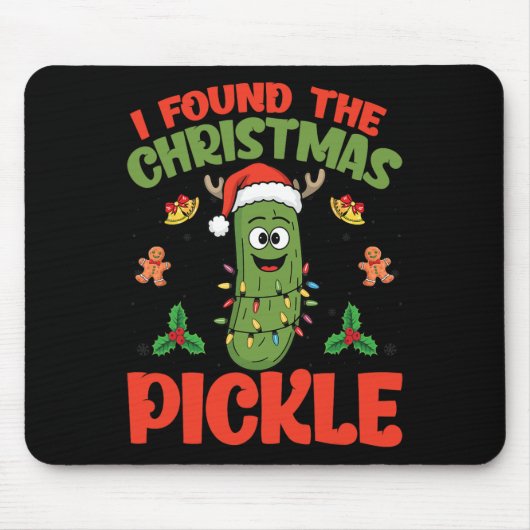 Pickle Santa Hatクリスマスライト – 私はクリスマスを見つけた マウスパッド (正面)