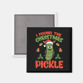 Pickle Santa Hatクリスマスライト – 私はクリスマスを見つけた マグネット (正面/裏面)
