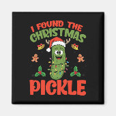 Pickle Santa Hatクリスマスライト – 私はクリスマスを見つけた マグネット (正面)