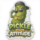Pickle With Attitude Custom-Cut Vinyl Sticker シール (正面)