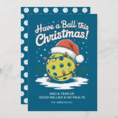 Pickleballおもしろい Christmas Lightsあなたの挨拶 シーズンカード (正面/裏面)