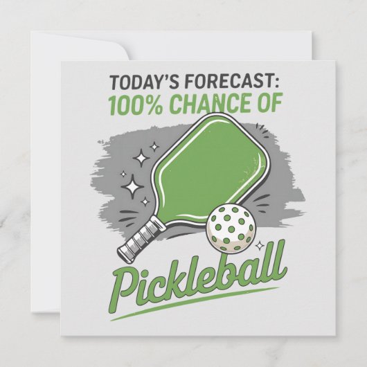 Pickleballおもしろい Today's Forecast 100% Chance カード (正面)