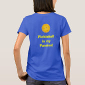 "Pickleballです私の情熱!"は 暗いTシャツ Tシャツ (裏面)
