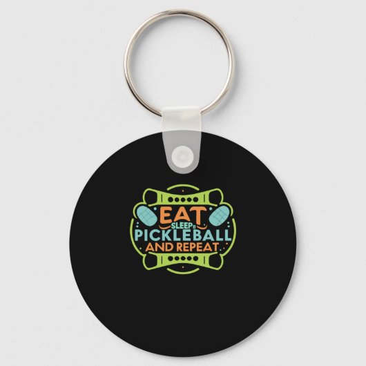 Pickleballでコートをエース キーホルダー (正面)