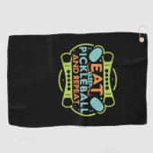 Pickleballでコートをエース ゴルフタオル (横)