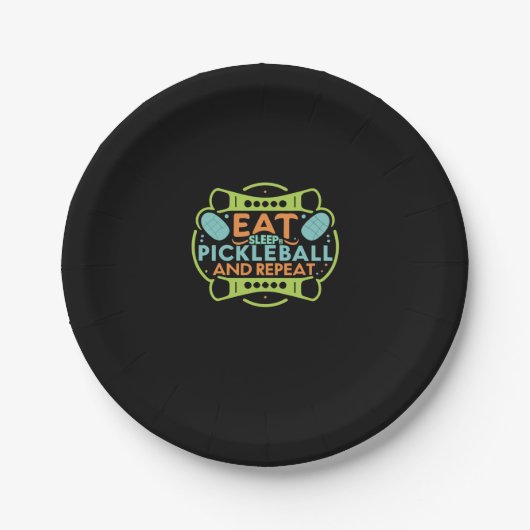 Pickleballでコートをエース ペーパープレート (正面)
