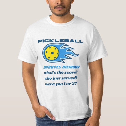 Pickleballでシニアのメモリをおもしろい向上 Tシャツ (正面)