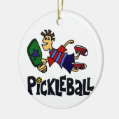 Pickleballのおもしろいな跳躍の男 セラミックオーナメント (左)