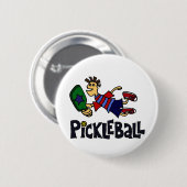 Pickleballのおもしろいな跳躍の男 缶バッジ (正面&裏面)