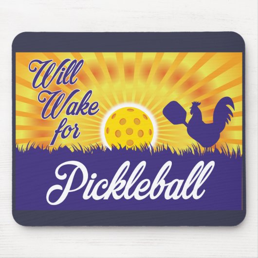 "Pickleballのために"のマウスパッド目覚めます マウスパッド (正面)
