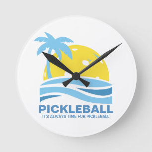 Pickleballのためのおもしろいな常のPickleballのギフトの時間 ラウンド壁時計