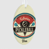 Pickleballのオーナメント-ヴィンテージのデザイン オーナメント (正面)