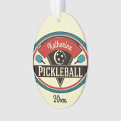 Pickleballのオーナメント-ヴィンテージのデザイン オーナメント (正面)