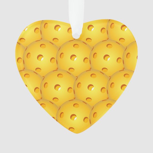 Pickleballのクリスマスのオーナメントのハート オーナメント (正面)