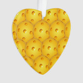 Pickleballのクリスマスのオーナメントのハート オーナメント (正面)