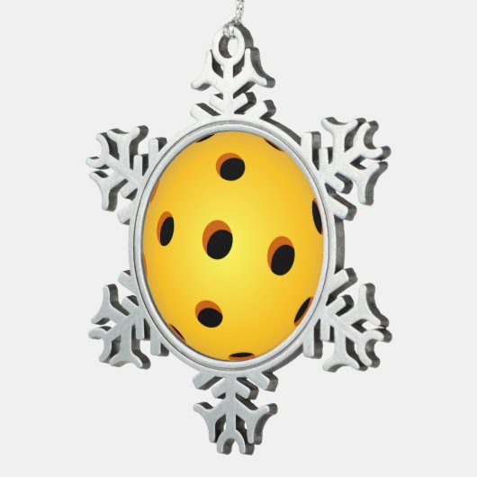 Pickleballのクリスマスのオーナメントの雪片 スノーフレークピューターオーナメント (右)