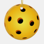 Pickleballのクリスマスのオーナメント-陶磁器の円 セラミックオーナメント (正面)