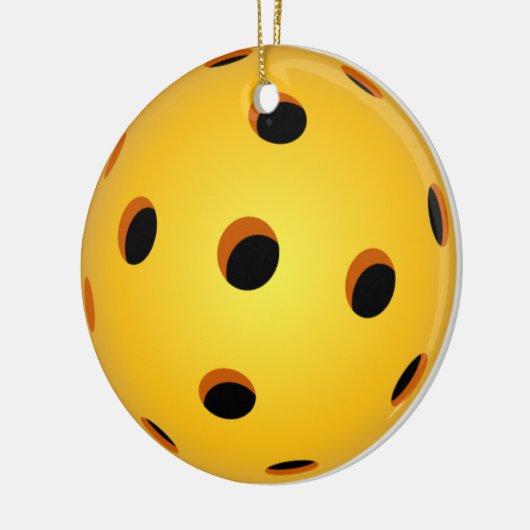 Pickleballのクリスマスのオーナメント-陶磁器の円 セラミックオーナメント (左)