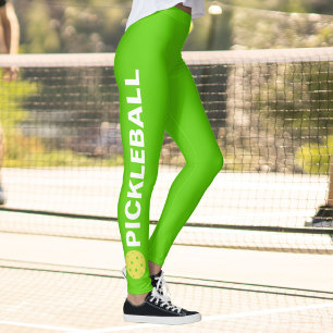 Pickleballのクールなレギンスの黄色い球のカスタムの文字 レギンス