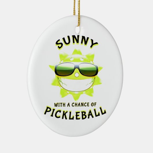 PickleBallのチャンスと晴れ セラミックオーナメント (右)