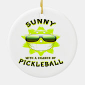 PickleBallのチャンスと晴れ セラミックオーナメント (裏面)