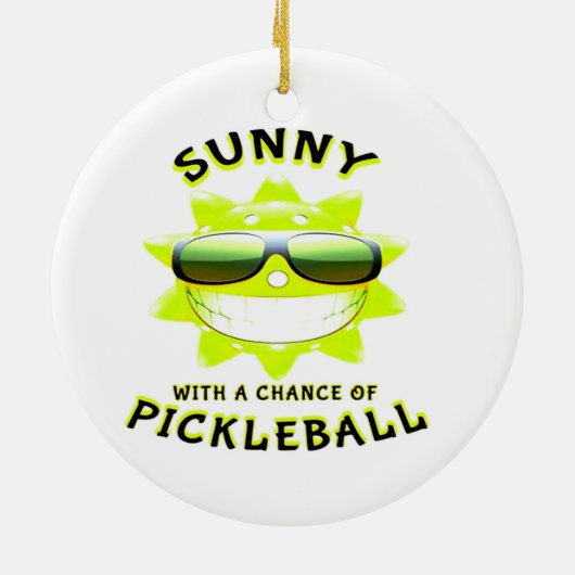 PickleBallのチャンスと晴れ セラミックオーナメント (裏面)