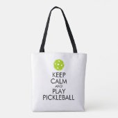 Pickleballのトートバック-平静を保ち、Pickleballを遊んで下さい トートバッグ (裏面)