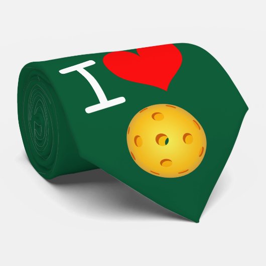 Pickleballのネクタイ: 私は愛しますPickleball (緑)を ネクタイ (ロール)
