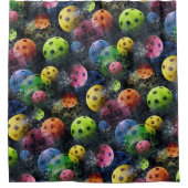 Pickleballのプリント シャワーカーテン (正面)