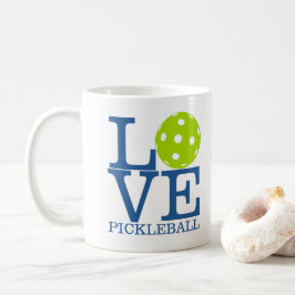 Pickleballのマグ: "愛PICKLEBALL " コーヒーマグカップ