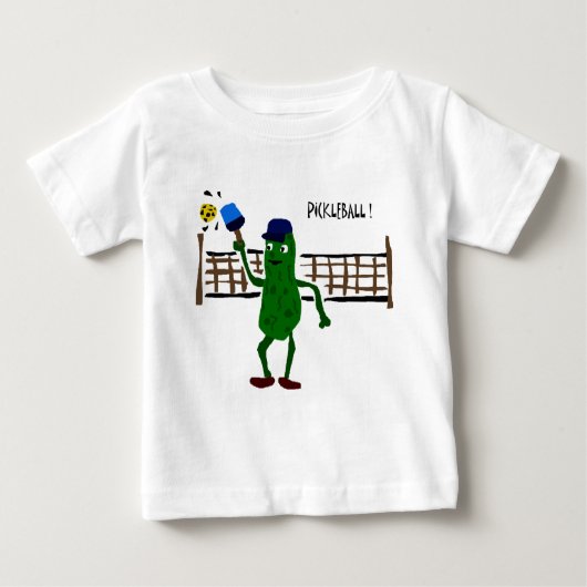 Pickleballの原住民の芸術を遊ぶピクルス ベビーTシャツ (正面)