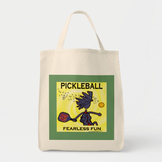 Pickleballの大胆不敵なおもしろい トートバッグ (正面)