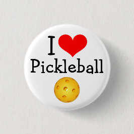 Pickleballの小型ボタン: 私はPickleballを愛します 缶バッジ