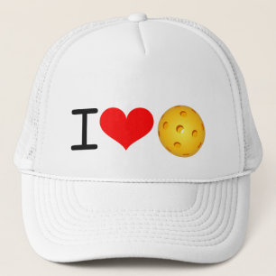 Pickleballの帽子: "私はPickleball"を愛します(白) キャップ