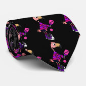 Pickleballの漫画を遊んでいるおもしろいなピンクのフラミンゴ ネクタイ (ロール)