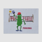 Pickleballの芸術のデザインを遊ぶおもしろいなピクルス 薄葉紙 (正面)