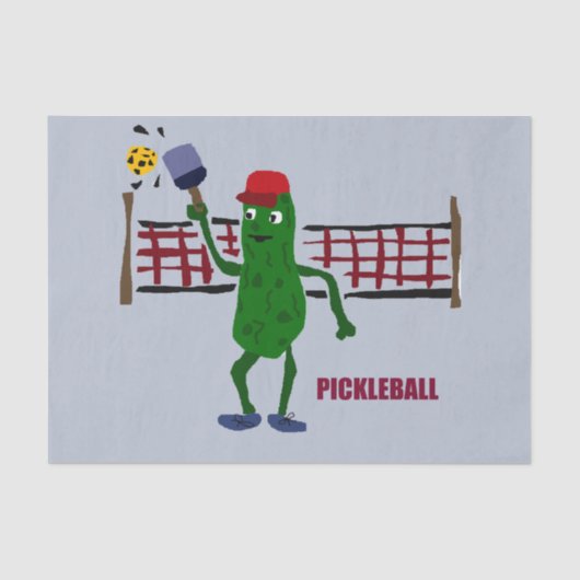 Pickleballの芸術のデザインを遊ぶおもしろいなピクルス 薄葉紙 (正面)
