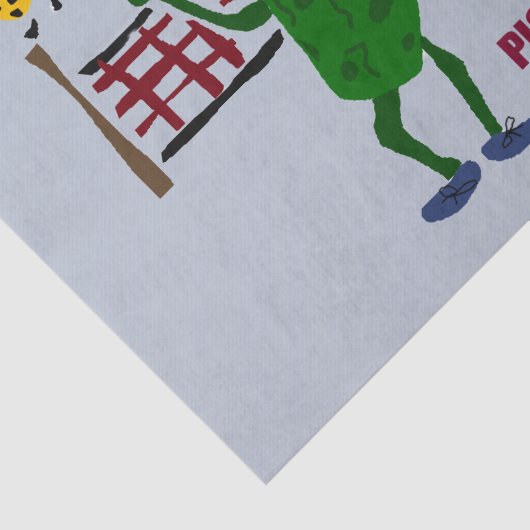 Pickleballの芸術のデザインを遊ぶおもしろいなピクルス 薄葉紙 (詳細)