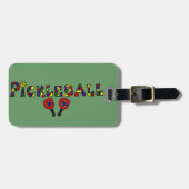 Pickleballの芸術の手紙 ラゲッジタグ (正面横)